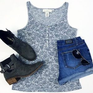 [H&M LOGG] Floral Button-Up Tank